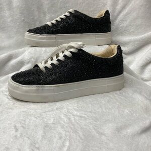 Betsey Johnson Black Sequin Athletic Shoes